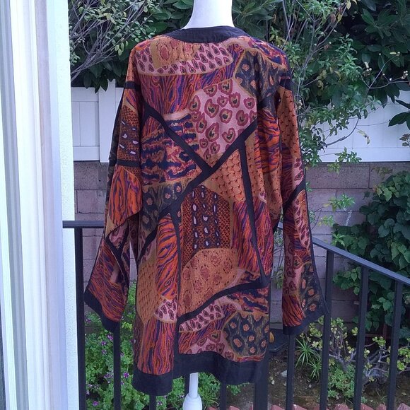 Rho Designs 100% Cotton Open Long Lagen Look Printed Jacket Art Teacher - Picture 5 of 6